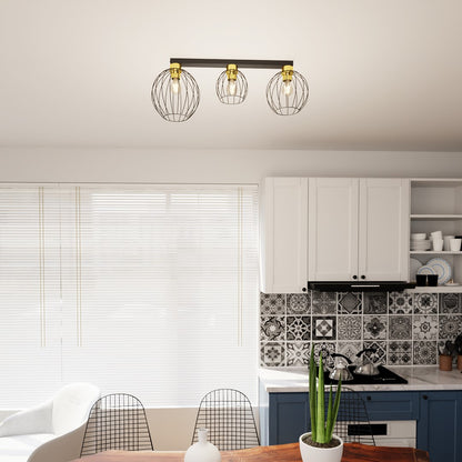 NEST 3 – Industriële plafondlamp met opvallend design en draadkappen