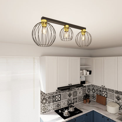 NEST 3 – Industriële plafondlamp met opvallend design en draadkappen