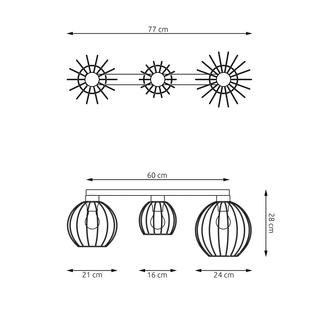 NEST 3 – Industriële plafondlamp met opvallend design en draadkappen