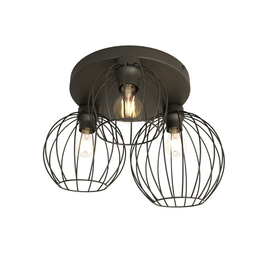 NEST 3 – Industriële draadlamp in zwart staal met karaktervolle uitstraling
