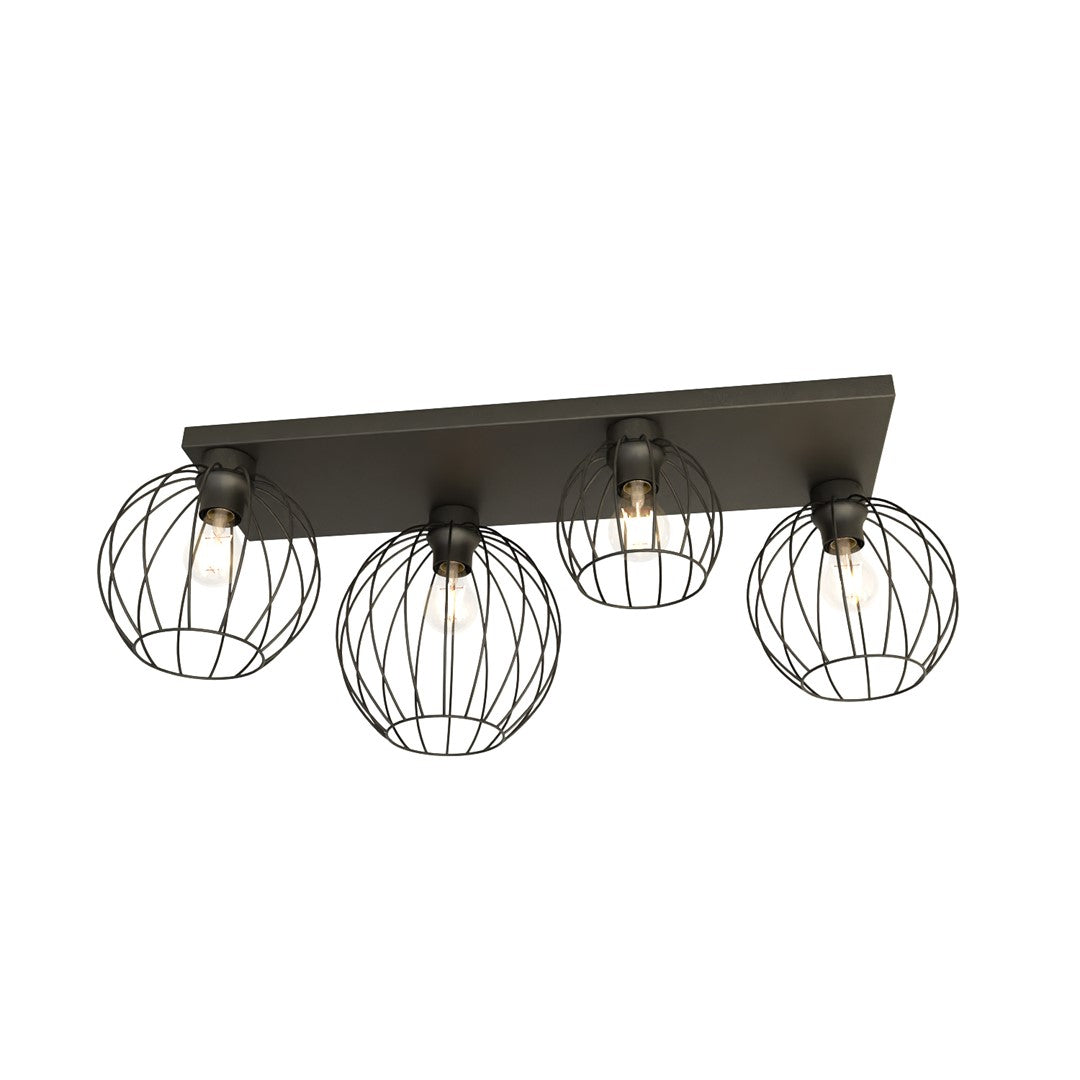 NEST 4 Black – Stoere plafondlamp met industrieel karakter en opvallend lichteffect