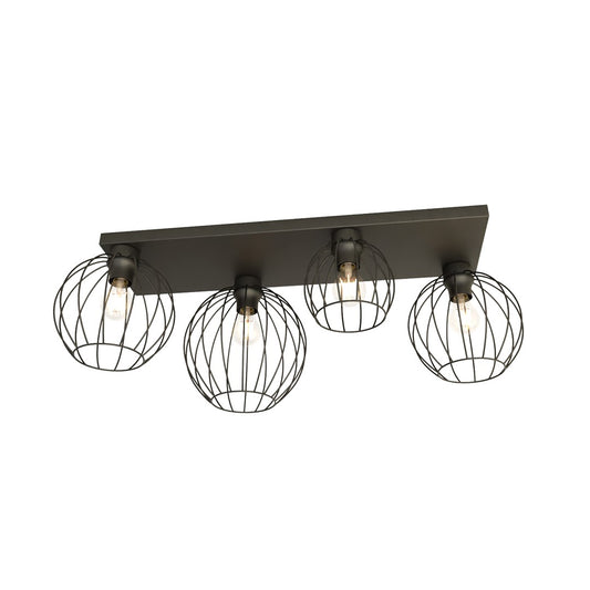 NEST 4 Black – Stoere plafondlamp met industrieel karakter en opvallend lichteffect