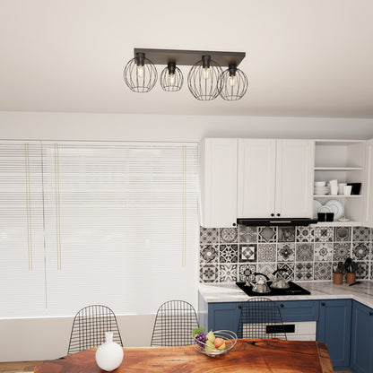 NEST 4 Black – Stoere plafondlamp met industrieel karakter en opvallend lichteffect