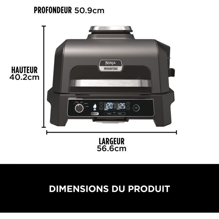 NINJA Woodfire Pro XL OG850EU – 3-in-1 Buitenbarbecue, Rookoven & Airfryer in Eén