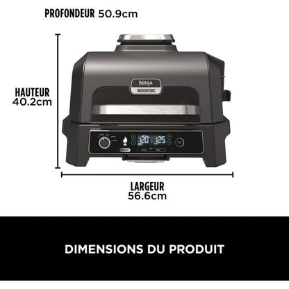 NINJA Woodfire Pro XL OG850EU – 3-in-1 Buitenbarbecue, Rookoven & Airfryer in Eén