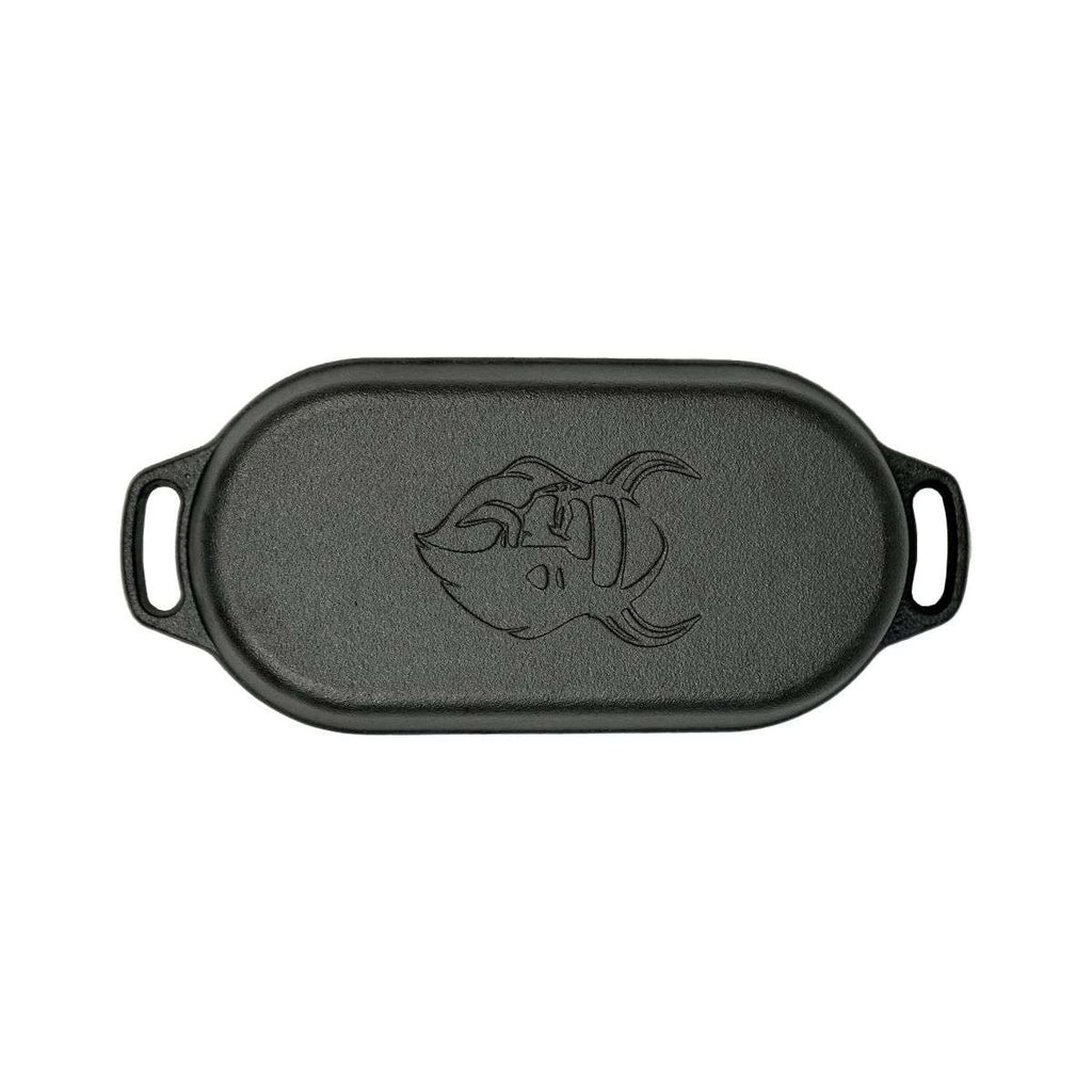 Valhal Outdoor Dutch Oven – Gietijzeren Braadpan met Grilldeksel (Ovaal, 1 Liter)