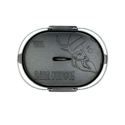 Valhal Outdoor Dutch Oven 9L Ovaal – Gietijzeren Alleskunner voor Elke Warmtebron