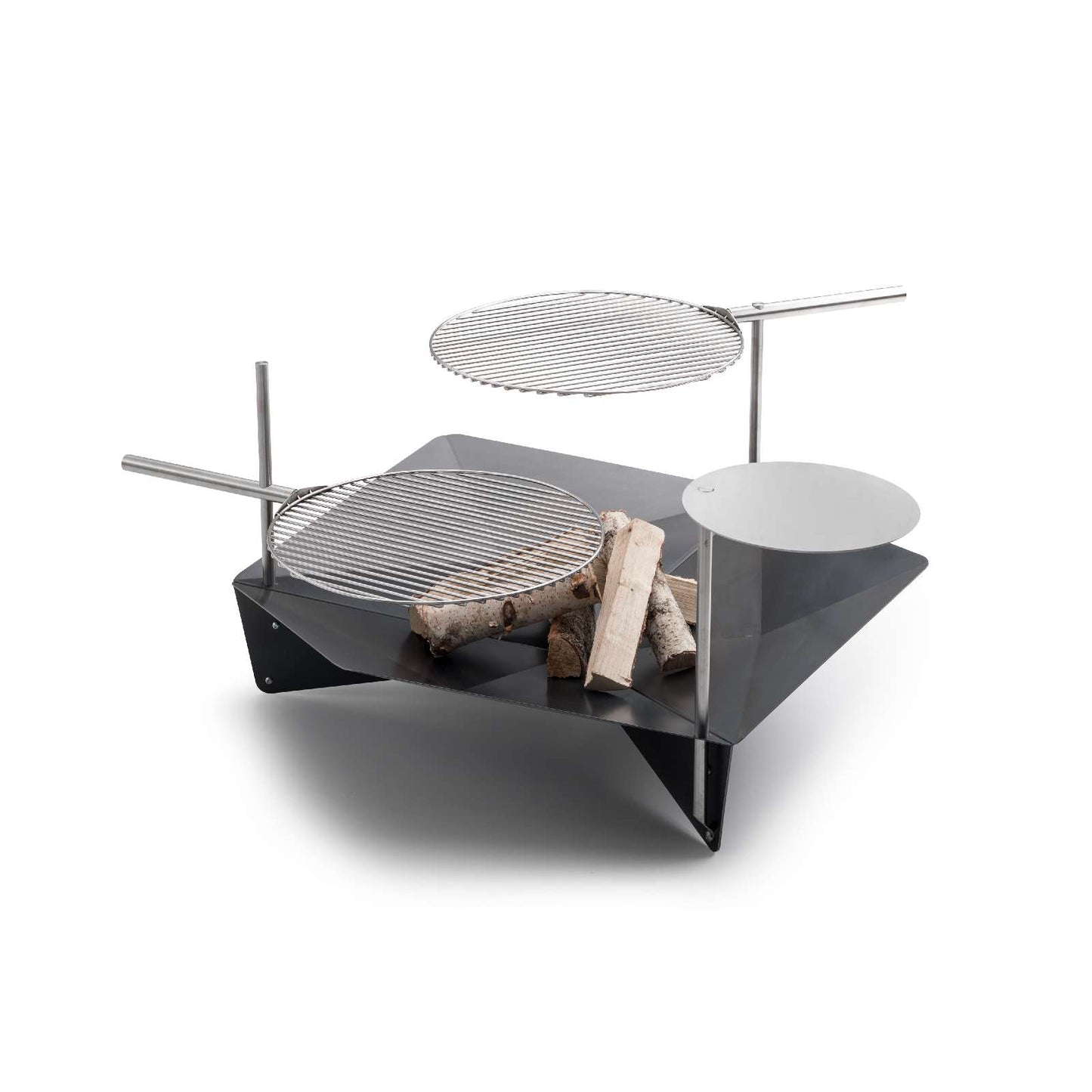 Höfats Triple 120 Vuurkorf – Cortenstaal Design met Barbecuefunctionaliteit voor de Moderne Buitenruimte