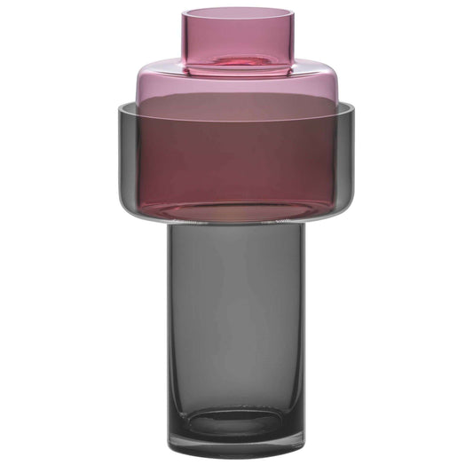 AURA Purple – Sculpturale tweedelige designvaas van mondgeblazen glas (31 cm)