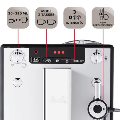 MELITTA Solo & Perfect Milk E957-203 – Compacte Koffiebeleving met Melkspecialiteiten