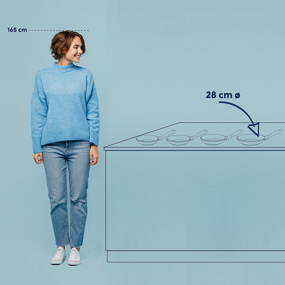 Kerros Koekenpan – Ø28 cm Gietaluminium Pan met C3+ Antiaanbaklaag