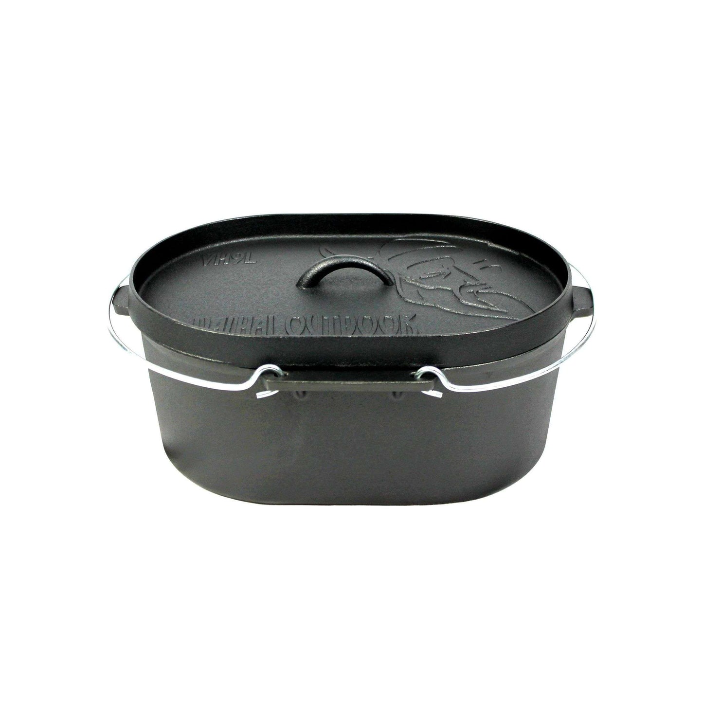 Valhal Outdoor Dutch Oven 9L Ovaal – Gietijzeren Alleskunner voor Elke Warmtebron