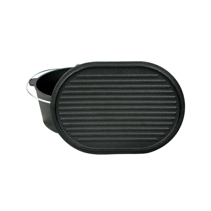 Valhal Outdoor Dutch Oven 9L Ovaal – Gietijzeren Alleskunner voor Elke Warmtebron