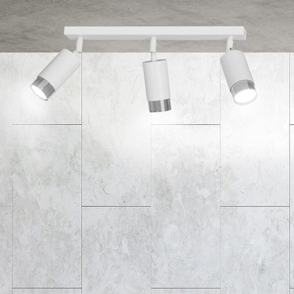 HIRO 3-WH CHROME – Strakke, richtbare spotlight in wit-chroom voor doelgerichte verlichting