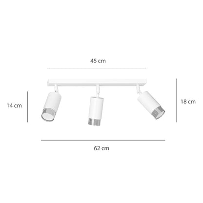 HIRO 3-WH CHROME – Strakke, richtbare spotlight in wit-chroom voor doelgerichte verlichting