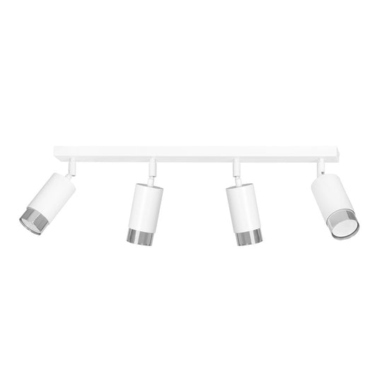 HIRO 4-WH-CHROME Spotlamp – Verfijnde 4-lichts plafondspot met richtbare lampkoppen en chromen accenten