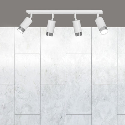 HIRO 4-WH-CHROME Spotlamp – Verfijnde 4-lichts plafondspot met richtbare lampkoppen en chromen accenten