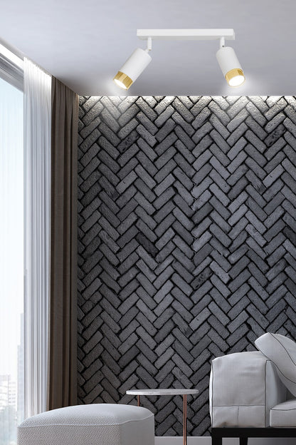 HIRO 2-WH GOLD – Verfijnde witte dubbele spotlight met gouden accenten en E14 fitting