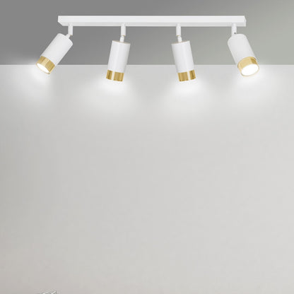 HIRO 4-WH-GOLD Spotlamp – Stijlvolle 4-lichts richtspot in wit met gouden accenten voor functionele sfeer