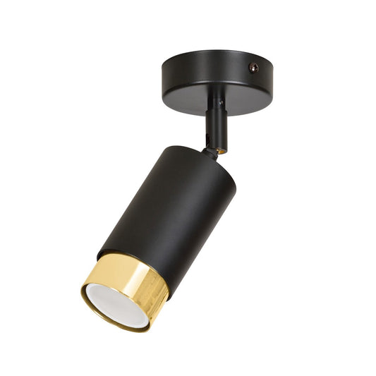 HIRO 1 BL GOLD – Elegante richtspot in matzwart met gouden accenten