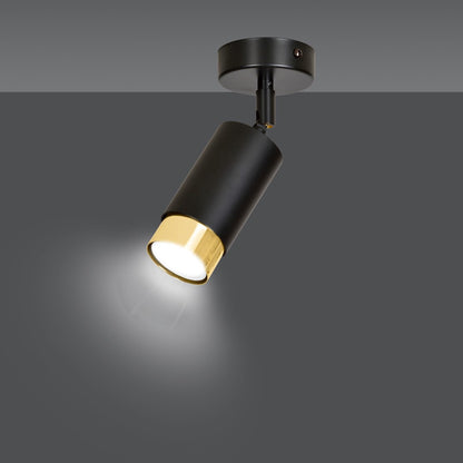 HIRO 1 BL GOLD – Elegante richtspot in matzwart met gouden accenten