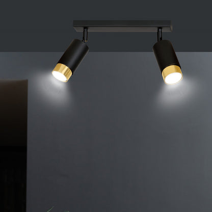 HIRO 2-BL GOLD – Elegante zwarte dubbele spotlight met gouden accenten voor gerichte verlichting