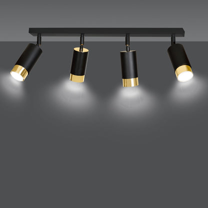 HIRO 4-BL-GOLD Spotlamp – Richtbare 4-lichts spot voor stijlvolle en functionele accenten