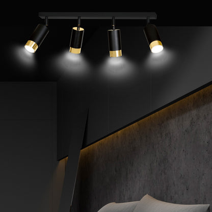 HIRO 4-BL-GOLD Spotlamp – Richtbare 4-lichts spot voor stijlvolle en functionele accenten