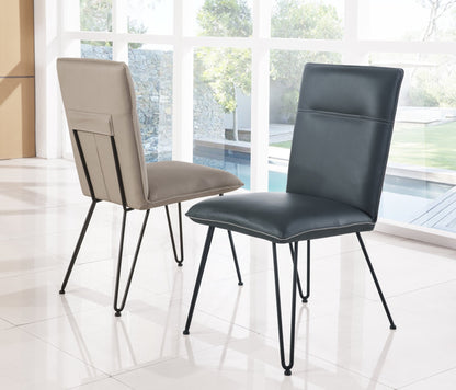 DEMI HAIRPIN LEG MODERN DINING CHAIR IN COBALT (SET OF 2) Eclectisch Design met Comfort – Moderne Eetkamerstoel met Hairpin Poten in Diepblauw