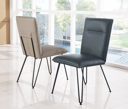 DEMI HAIRPIN LEG MODERN DINING CHAIR IN COBALT (SET OF 2) Eclectisch Design met Comfort – Moderne Eetkamerstoel met Hairpin Poten in Diepblauw
