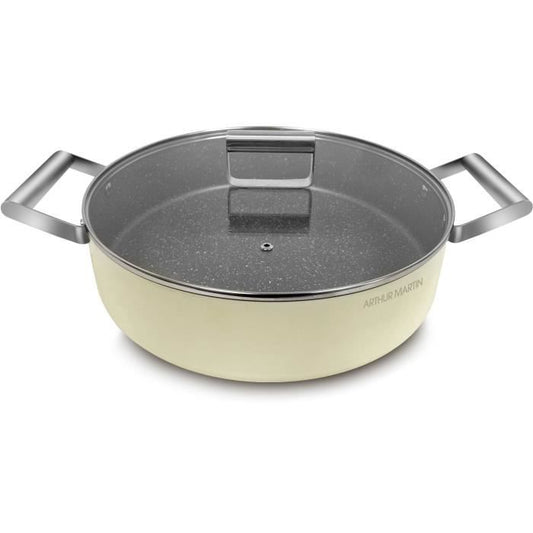 ARTHUR MARTIN AM6523 Gesmede Braadpan – 24 cm met deksel, geschikt voor alle warmtebronnen inclusief inductie en oven