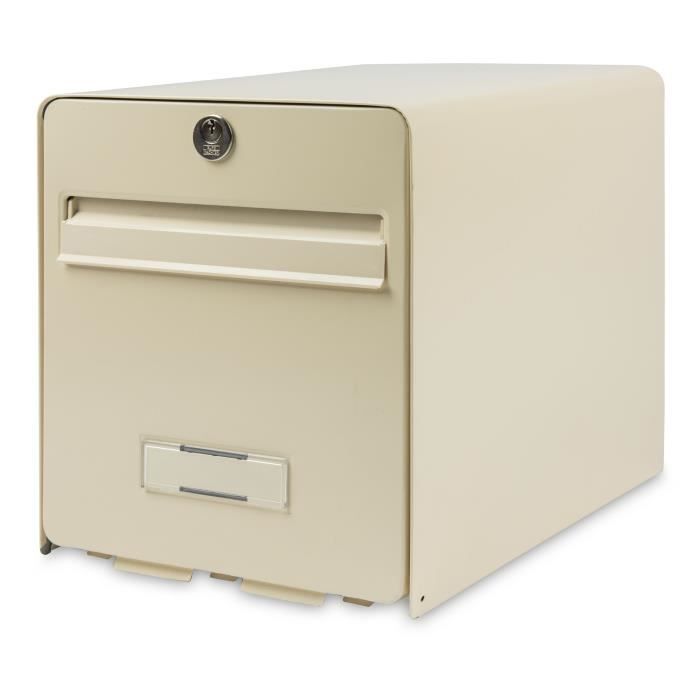 BURG WÄCHTER Gift Box Brievenbus – Duurzaam Verzilverd Staal met 2 Deuren in Lichtbeige