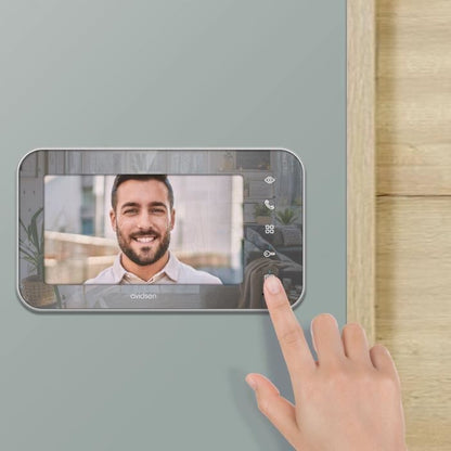 AVIDSEN Videodeurbel 7” – Spiegeleffect & Poortopening – Bedrade veiligheid in stijl