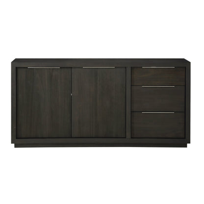 OXFORD SIDEBOARD IN BASALT GREY Krachtig Statement – Strak Dressoir in Massief Acacia met Moderne Details