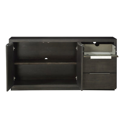 OXFORD SIDEBOARD IN BASALT GREY Krachtig Statement – Strak Dressoir in Massief Acacia met Moderne Details