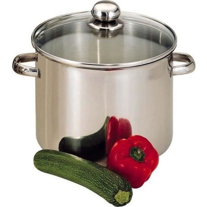 BAUMALU Horeca Pannenset – 28 cm roestvrijstalen pan met glazen deksel