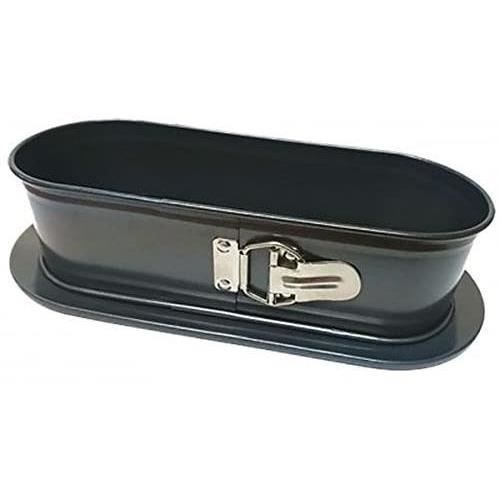 BAUMALU Ovale Scharnierende Bakvorm – Antiaanbak Vorm van Gecoat Koolstofstaal (31×12×8 cm)