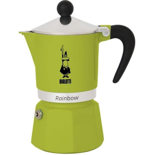 Bialetti Rainbow – Italiaans Koffiezetapparaat in Levendig Groen – 6 Kopjes