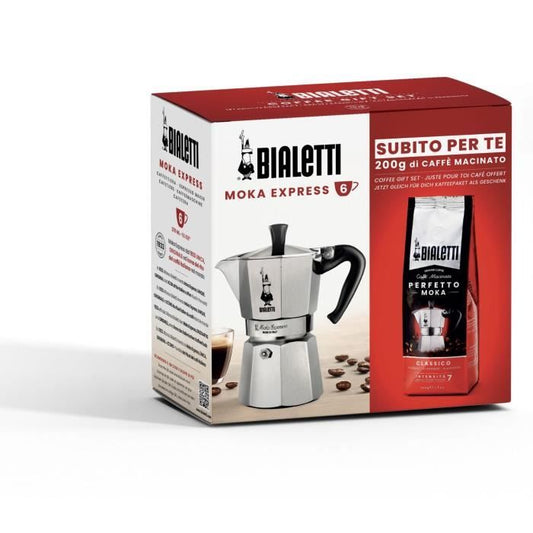 Bialetti Moka Koffiezetapparaat met Coffee Perfetto – Authentieke Italiaanse Koffiebeleving voor 6 Kopjes (0,30 L)