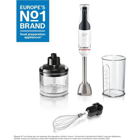 BOSCH MSM4W221 Blender – Veelzijdig 7-in-1 keukenhulpmiddel met 600 W en keramisch tandwiel