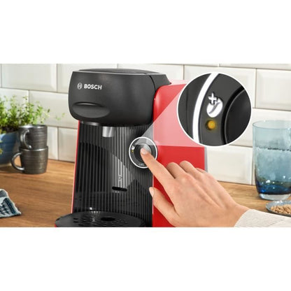 BOSCH TASSIMO TAS163E T16 Finesse – Compacte koffiemachine voor veelzijdige dranken in stijlvol rood