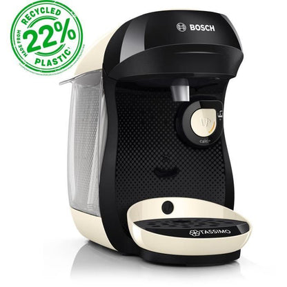 BOSCH TASSIMO T10 Happy Vanille – Compacte multidrank-koffiemachine in naturel vanille, 1400 W