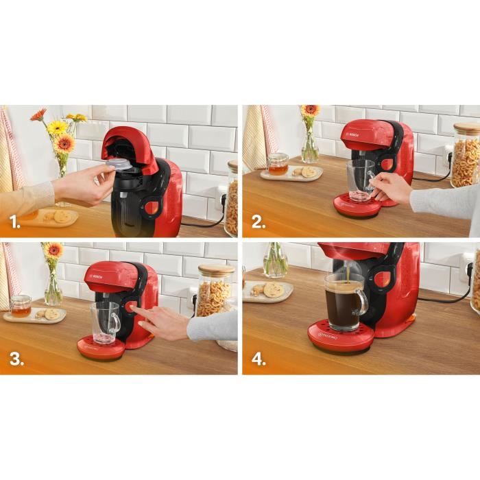 BOSCH TASSIMO T11 Multidrank Koffiemachine – Compact genot in opvallend rood, 1400 W