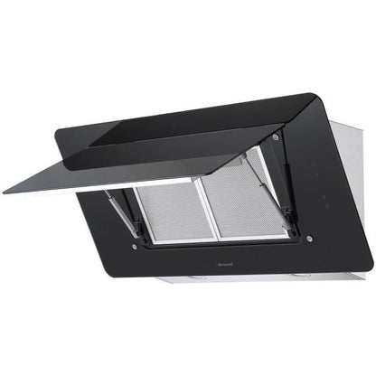 BRANDT BHV1974IB Verticale Wandkap – Brede 90 cm Afzuigkap met Stijlvolle Schuine Vorm