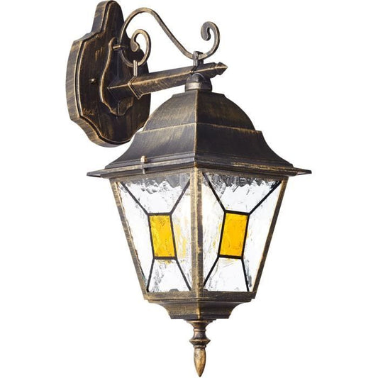 JANEL Buitenwandlamp – Klassieke Applique in Goud-Zwart met E27 Fitting (Max 60W)