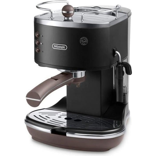De’LONGHI ECOV 310.BK Icona Vintage Klassieke Espressomachine – Authentiek espresso in stijlvol zwart-bruin vintage design