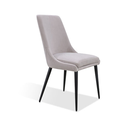 WINSTON UPHOLSTERED METAL LEG DINING CHAIR IN ASH GREY AND BLACK Elegant Comfort – Eetkamerstoel met Moderne Look en Ondersteunend Zitcomfort