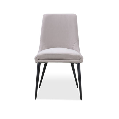WINSTON UPHOLSTERED METAL LEG DINING CHAIR IN ASH GREY AND BLACK Elegant Comfort – Eetkamerstoel met Moderne Look en Ondersteunend Zitcomfort