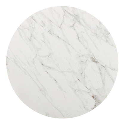 WINSTON STONE TOP METAL BASE ROUND DINING TABLE IN OAT MILK AND CHAMPAGNE Modern Tafeldesign met Velvet Luxe – Stijlvolle Eettafel voor de Nieuwe Generatie