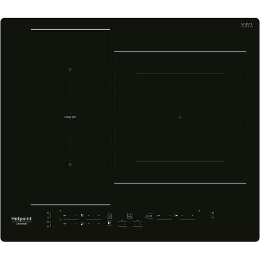 HOTPOINT HB2760BNE Inductiekookplaat – 3 Zones met 7200W Vermogen in Stijlvol Zwart (59 cm)